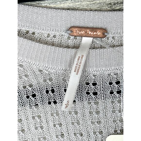 Free People Women’s Small Purple H2O Crew Pullover in Found Moon Sheer Top New - Picture 6 of 9